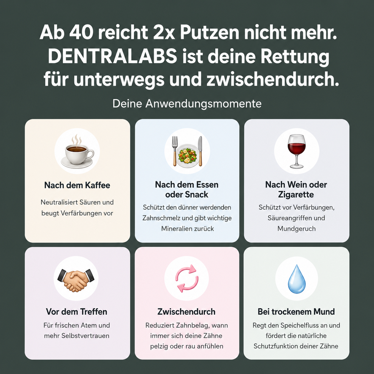 Kaugummi: Zahnpflege unterwegs für Zähne ab 40